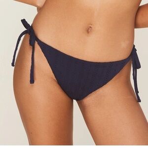 Andie Swim The String Bikini Eyelet Bottom Navy XL